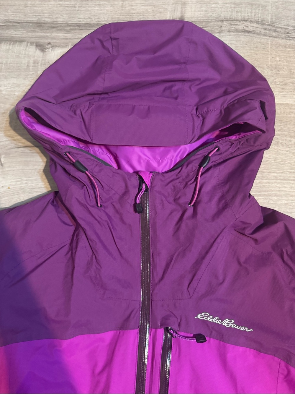 Eddie Bauer Women’s XL Purple Pink Hooded Outdoor Jacket - Picture 11 of 13